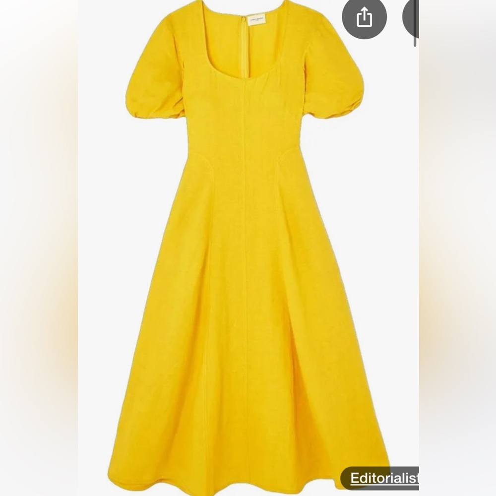 Yellow Puff Sleeve Dress Three Graces London